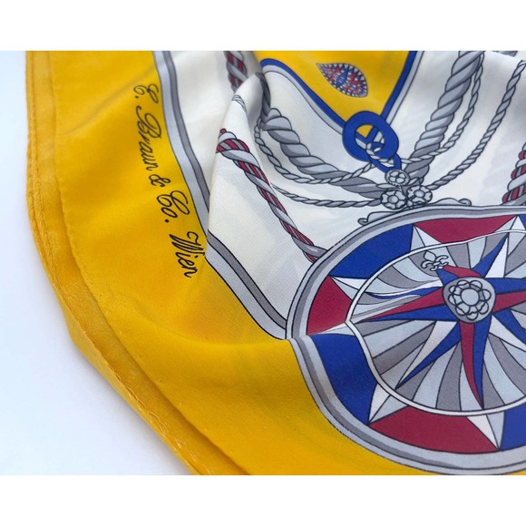 Vintage E Braun & Co. Wien Scarf with Nautical Theme - Picture 9 of 9